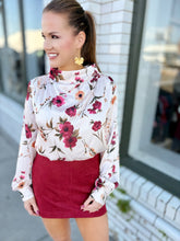Load image into Gallery viewer, The Bloom &amp; Breeze Floral Mock Neck Blouse