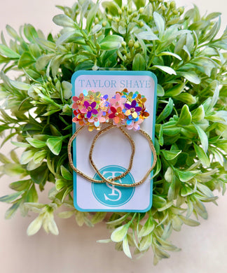 Spring Fling Flower Hoops-Rainbow
