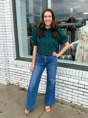 The Core Piece Button Up Top-Green