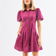 Load image into Gallery viewer, The Autumn Flirt Mini Dress-Maroon