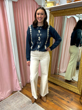 Load image into Gallery viewer, The Belle Stitch Sweater- Teal Blue