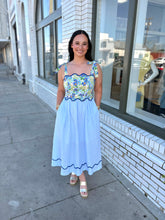 Load image into Gallery viewer, The Rosy Ruffle Midi Dress