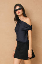 Load image into Gallery viewer, The Silken Charm Top-Navy