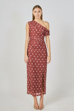 Load image into Gallery viewer, Dotty In Mocha Maxi Dress