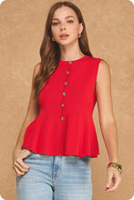 Load image into Gallery viewer, The Ruby Royale Peplum Top