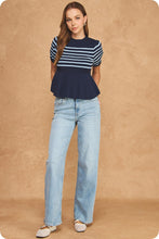 Load image into Gallery viewer, The Pretty Prep Peplum-Blue