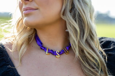 LSU Scarf Charm Necklace