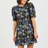Golden Touch Mini Dress-Navy