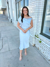 Load image into Gallery viewer, Endless Skies Satin Midi Dress