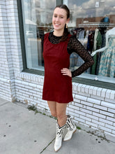 Load image into Gallery viewer, Cranberry Kiss Suede Mini Dress