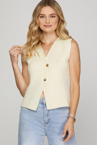 Glam in the Details Vest-Cream