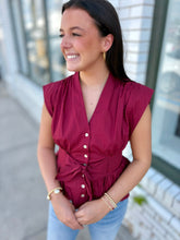 Load image into Gallery viewer, Rust &amp; Romance Top-Burgundy