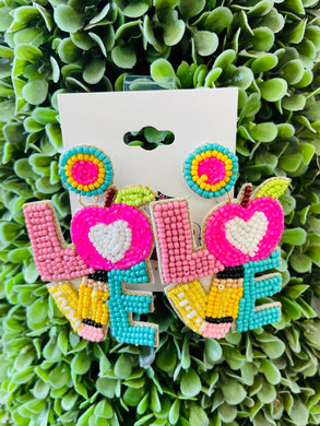 Teacher Apple Love Earrings
