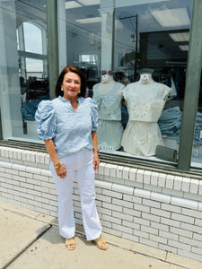 Powder Blue Bloom Top