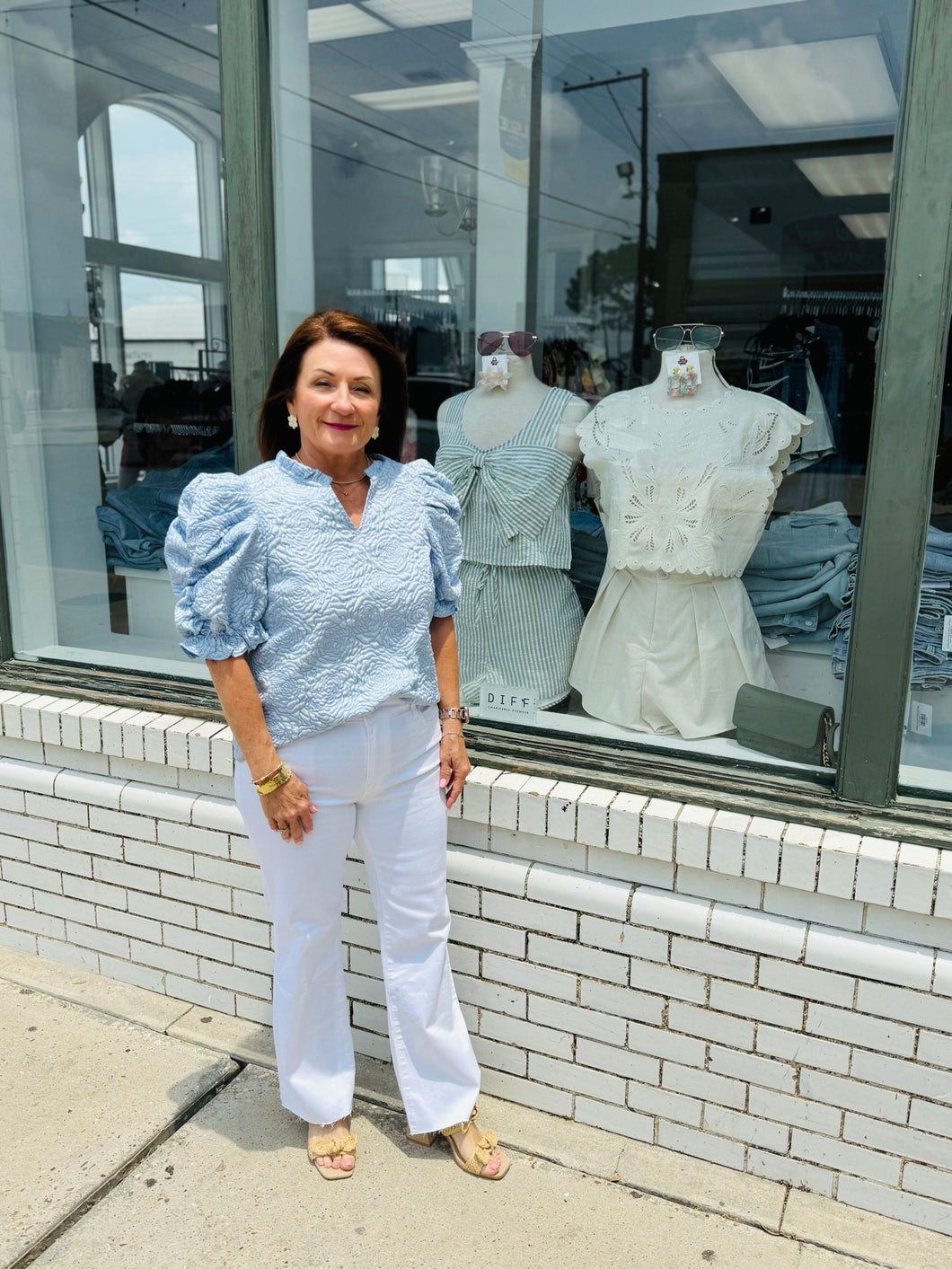 Powder Blue Bloom Top
