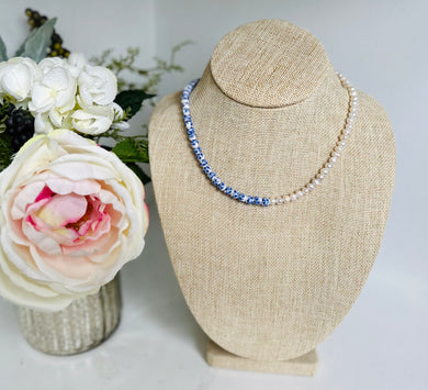 Fresh Pearl & Porcelain Necklace