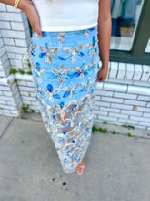 Load image into Gallery viewer, Garden Party Midi Skirt-Blue