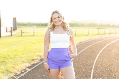 Change Your Thoughts Shorts-Purple
