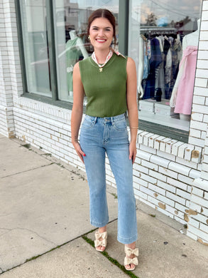 It's All Me Knit Top-Green