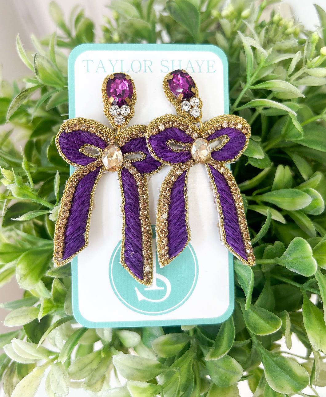 GEAUX Beaded Bow Earrings