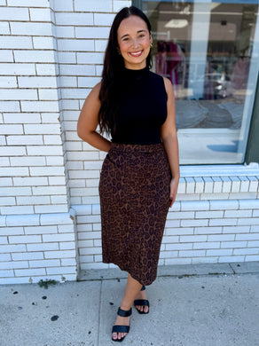 The Chic and Soft Suede Skirt-Cheetah