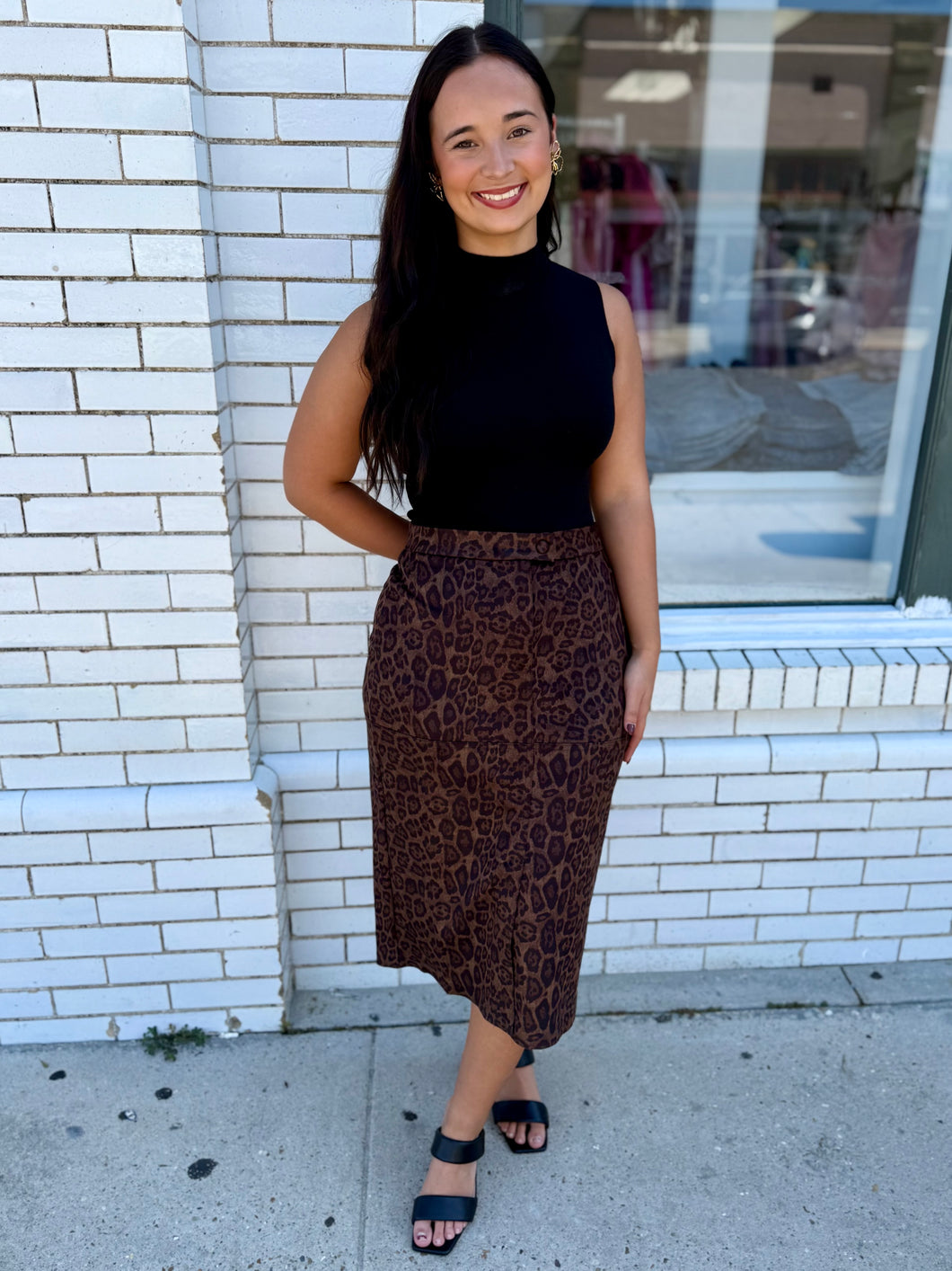 The Chic and Soft Suede Skirt-Cheetah
