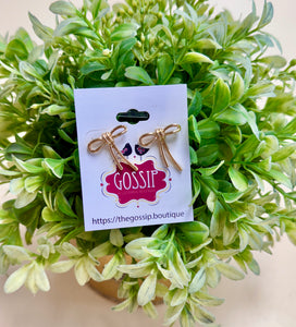 Gold Tied With a Bow Studs