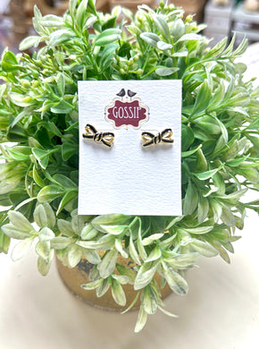 Luxe Bow Studs-Navy