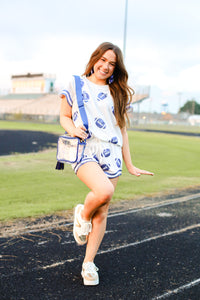 Shine On Game Day Shorts -Blue