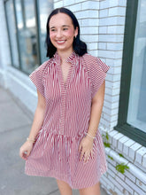 Load image into Gallery viewer, A Ruby Stripe Dress