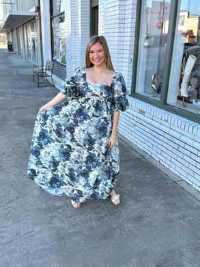 Going With the Flow Maxi Babydoll Dress