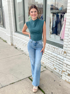 The Forever Fit Cropped Top-Teal