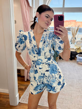 Load image into Gallery viewer, Blue Tide Blossom Romper