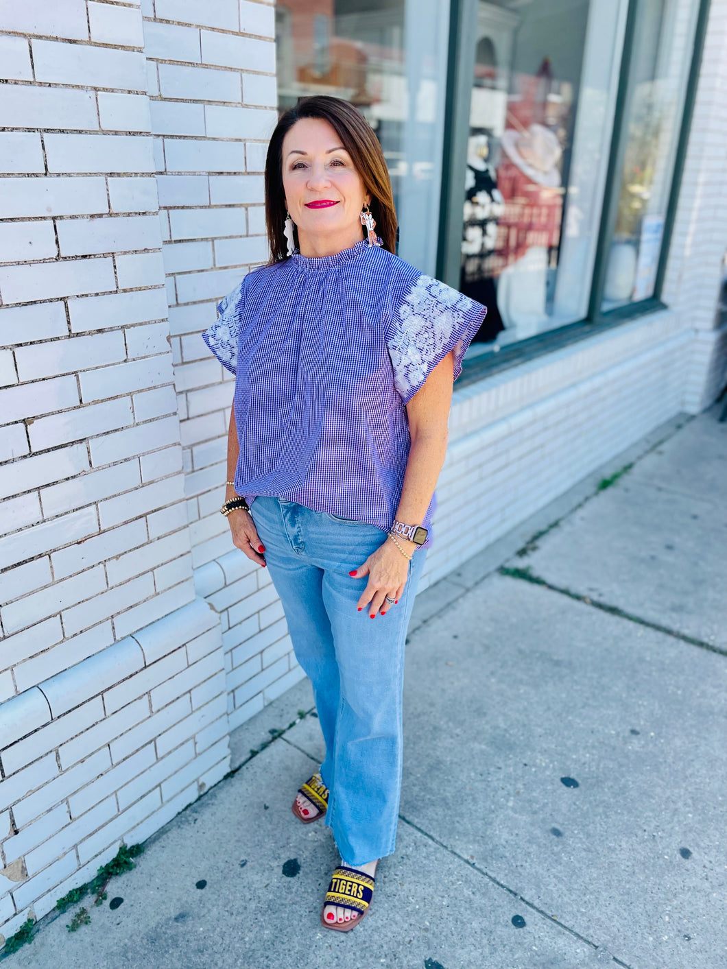 The Ruth Embroidered Top-Purple