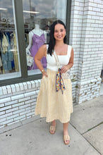Load image into Gallery viewer, Sunny Side Pleated Midi Skirt
