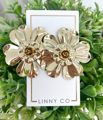 Shelby Gold Flower Earrings