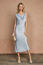 Load image into Gallery viewer, Endless Skies Satin Midi Dress