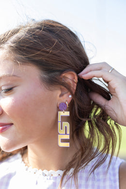 LSU Gold Mirror Drops-Purple