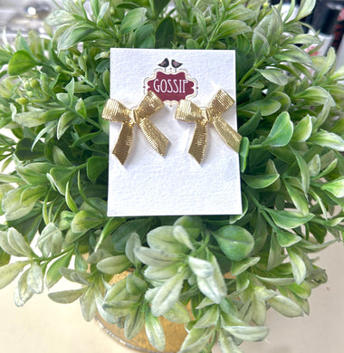Gold Bow Tie Studs