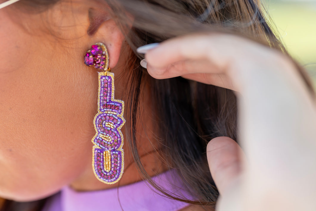 LSU Beaded Drops