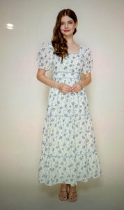 Whispers in Blue Maxi Dress