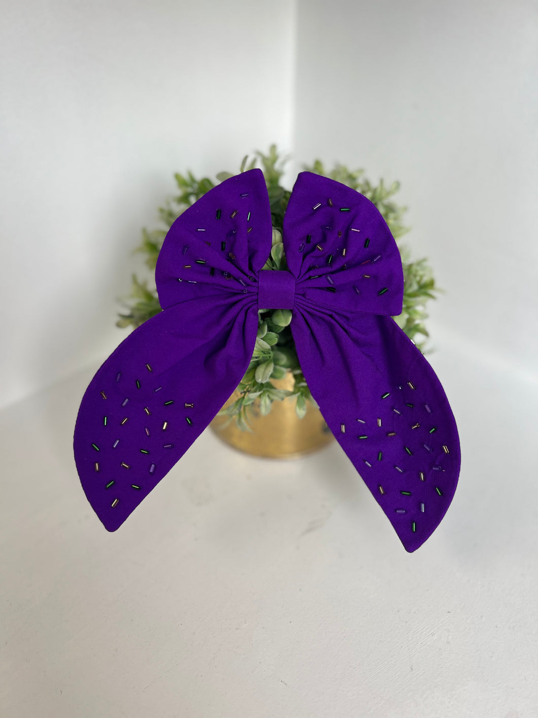 Mardi Gras Hair Bow