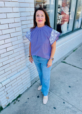The Ruth Embroidered Top-Purple