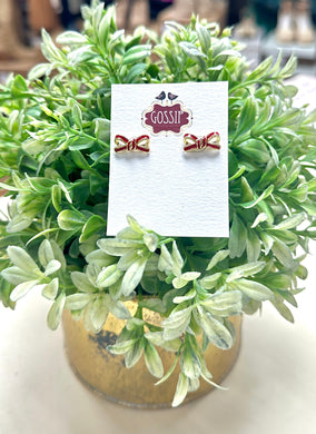 Luxe Bow Earrings Red