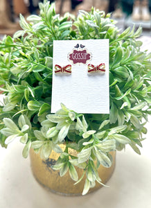 Luxe Bow Earrings Red