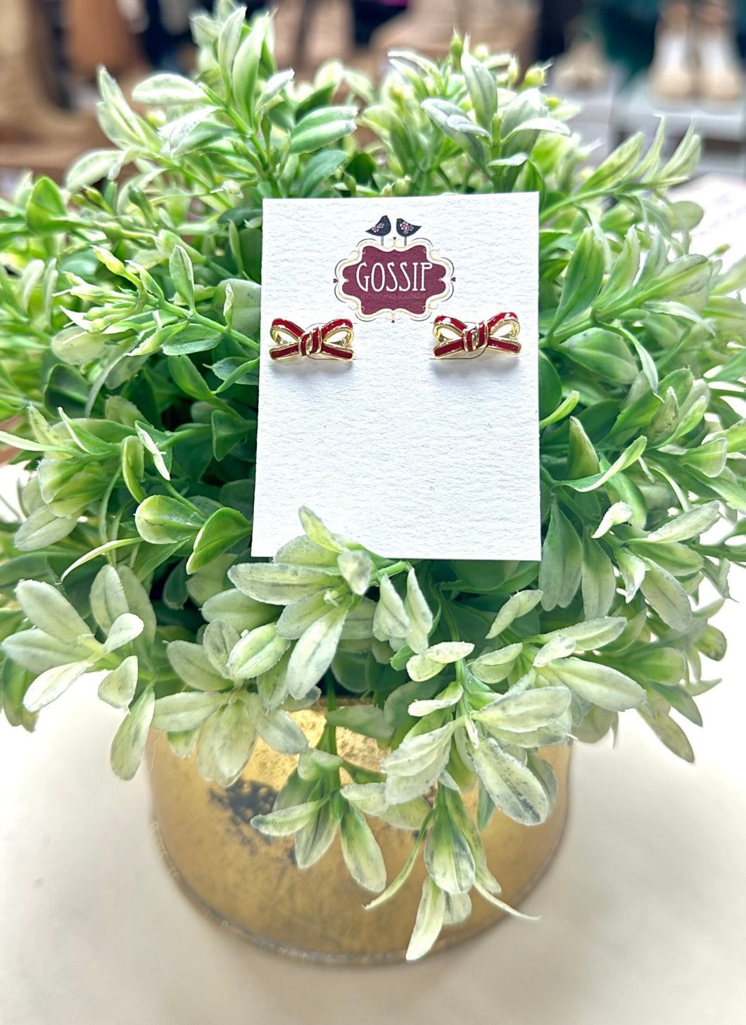 Luxe Bow Earrings Red