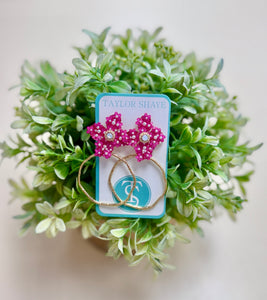 Jenna Pearl Flower Hoops