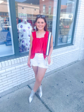 She Shines Bright Top-Red