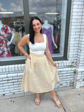 Load image into Gallery viewer, Sunny Side Pleated Midi Skirt