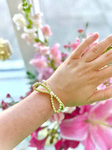 The Clara Pearl Gold Bow Bracelet